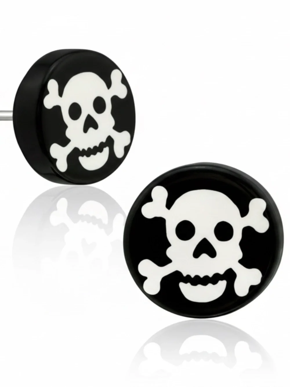 Surgical Stainless Steel Cross‎ Bones Stud Earrings Unisex Adults